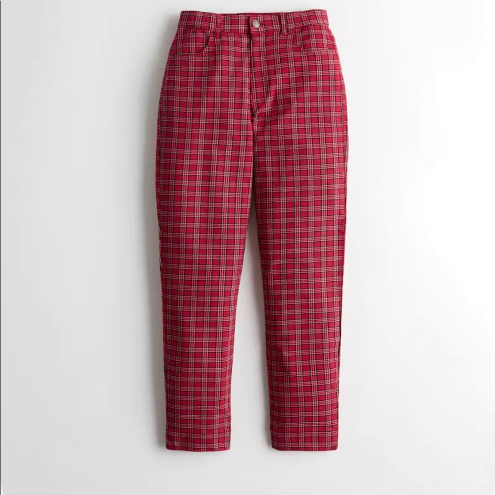NWT Plaid Hollister Mom Pants